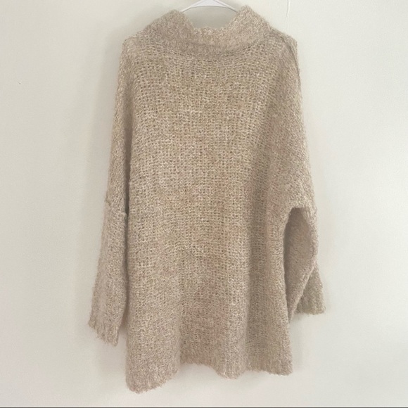 Free People She‘s All That Alpaca Wool Blend Sweater Tunic Mock Neck - Picture 6 of 8